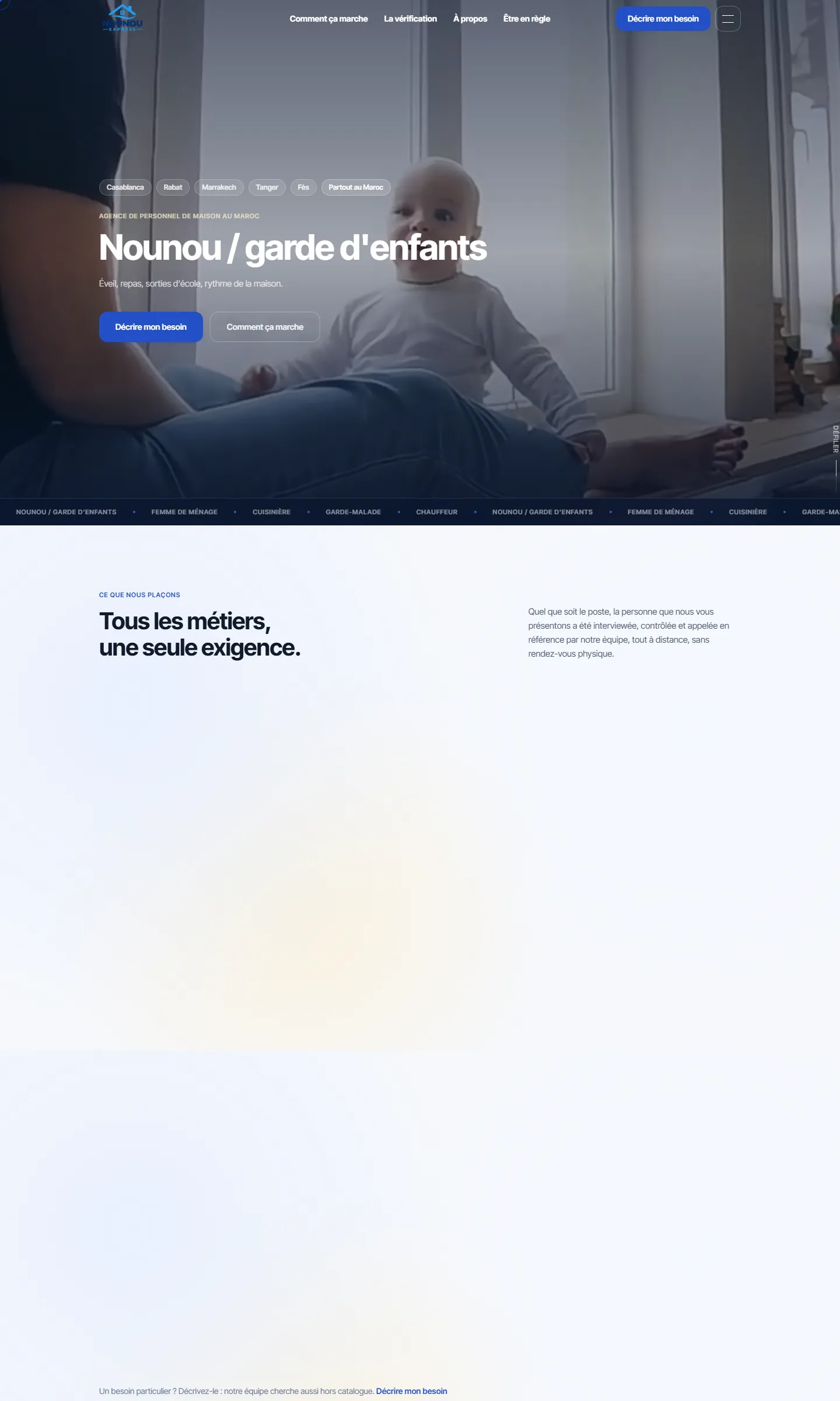 Nounou Express on desktop