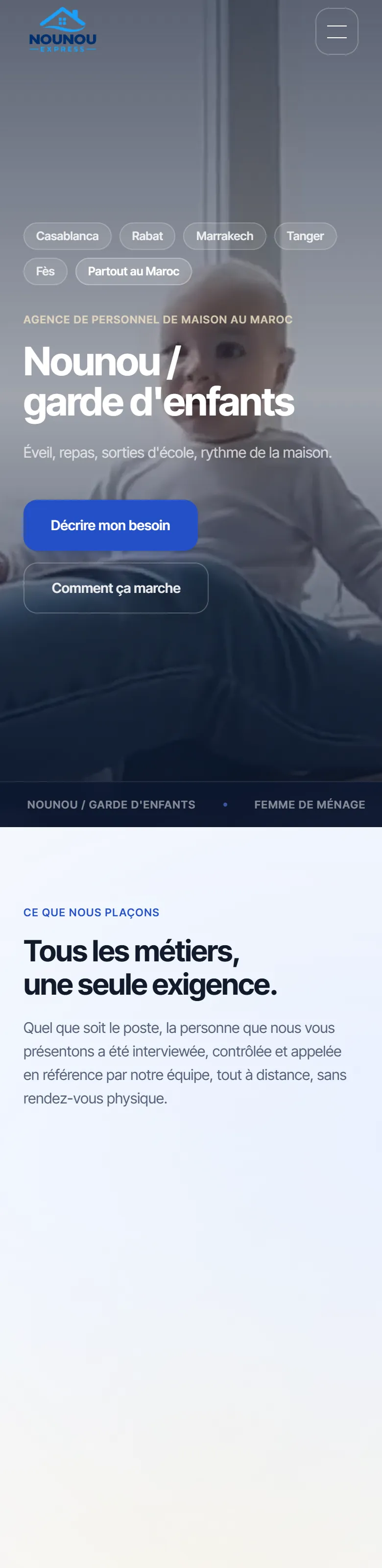 Nounou Express on mobile